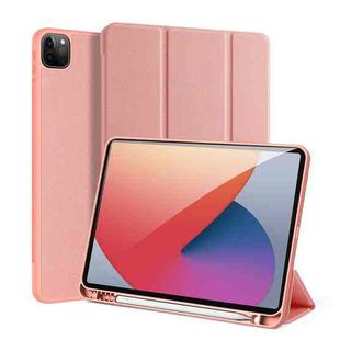 For iPad Pro 11 2022 / 2021 / 2020 DUX DUCIS Domo Series Horizontal Flip Magnetic TPU + PU Leather Tablet Case with Three-folding Holder & Pen Slot & Sleep / Wake-up Function(Pink)