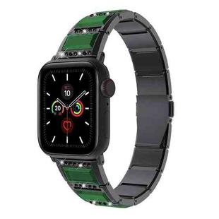 XingYao Series Two-tone Steel Watch Band For Apple Watch Series 8&7 41mm / SE 2&6&SE&5&4 40mm / 3&2&1 38mm(Black+Green)