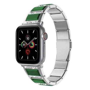 XingYao Series Two-tone Steel Watch Band For Apple Watch Ultra 49mm / Series 8&7 45mm / SE 2&6&SE&5&4 44mm / 3&2&1 42mm(Silver+Green)