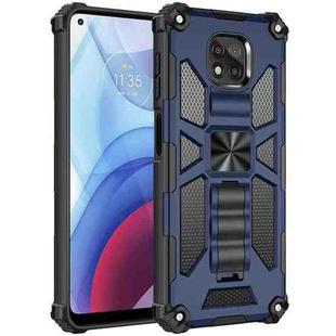 For Motorola Moto G Power (2021) Shockproof TPU + PC Magnetic Protective Case with Holder(Blue)