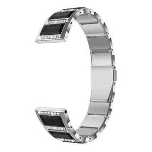 For Samsung Galaxy Watch Active2 44mm / Watch Active2 40mm / Watch Active Stainless Steel Diamond Encrusted Watch Band(Silver+Black)