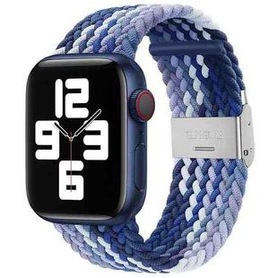 Braided + Stainless Steel Watch Band For Apple Watch Series 9&8&7 41mm / SE 3&SE 2&6&SE&5&4 40mm / 3&2&1 38mm(Z Pattern Blueberry Color)