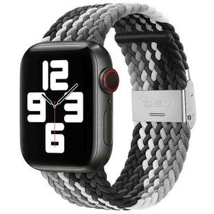 Braided + Stainless Steel Watch Band For Apple Watch Series 9&8&7 41mm / SE 3&SE 2&6&SE&5&4 40mm / 3&2&1 38mm(Black Color)