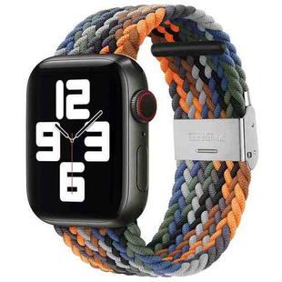 Braided + Stainless Steel Watch Band For Apple Watch Series 9&8&7 41mm / SE 3&SE 2&6&SE&5&4 40mm / 3&2&1 38mm(Camouflage Colorful)