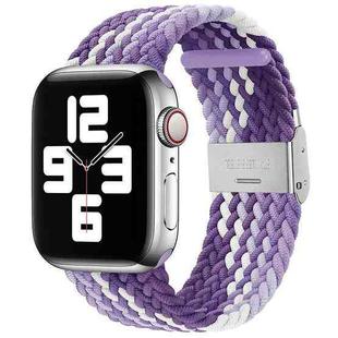 Braided + Stainless Steel Watch Band For Apple Watch Series 9&8&7 41mm / SE 3&SE 2&6&SE&5&4 40mm / 3&2&1 38mm(Grape Purple)