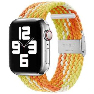 Braided + Stainless Steel Watch Band For Apple Watch Series 9&8&7 41mm / SE 3&SE 2&6&SE&5&4 40mm / 3&2&1 38mm(Fragrant Orange)