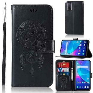 For vivo Y20s Wind Chime Owl Embossing Pattern Horizontal Flip Leather Case with Holder & Card Slots & Wallet(Black)