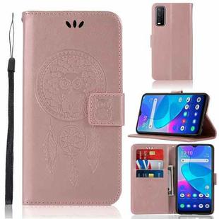 For vivo Y20s Wind Chime Owl Embossing Pattern Horizontal Flip Leather Case with Holder & Card Slots & Wallet(Rose Gold)