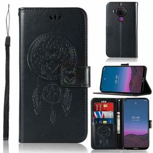For Nokia 5.4 Wind Chime Owl Embossing Pattern Horizontal Flip Leather Case with Holder & Card Slots & Wallet(Black)