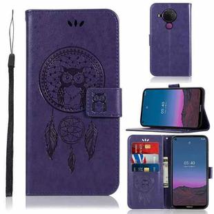 For Nokia 5.4 Wind Chime Owl Embossing Pattern Horizontal Flip Leather Case with Holder & Card Slots & Wallet(Purple)