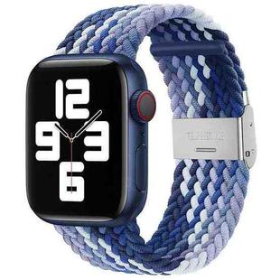 Braided + Stainless Steel Watch Band For Apple Watch Ultra 49mm&Watch Ultra 2 49mm / Series 9&8&7 45mm / SE 3&SE 2&6&SE&5&4 44mm / 3&2&1 42mm(Z Pattern Blueberry Color)