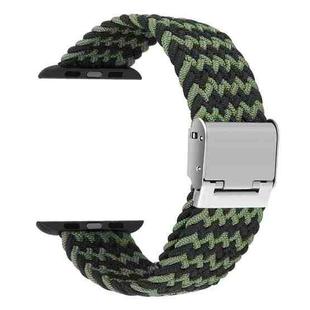 Braided + Stainless Steel Watch Band For Apple Watch Ultra 49mm&Watch Ultra 2 49mm / Series 9&8&7 45mm / SE 3&SE 2&6&SE&5&4 44mm / 3&2&1 42mm(Black Green)