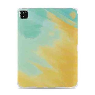 Shockproof IMD + TPU Watercolor Protective Tablet Case For iPad Air 2020 10.9 / iPad Pro 11 2020 / 2018(Yellow)