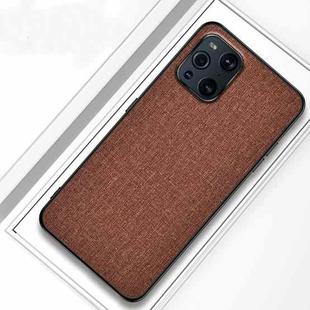 For OPPO Find X3 Shockproof Cloth Protective Case(Brown)