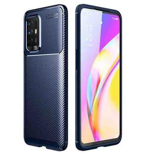 For OPPO F19 Pro+ 5G Carbon Fiber Texture Shockproof TPU Case(Blue)