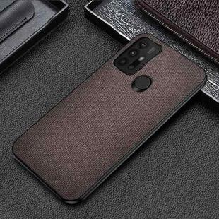 For Motorola Moto G30 Shockproof Splicing PU + Cloth Protective Case(Brown)