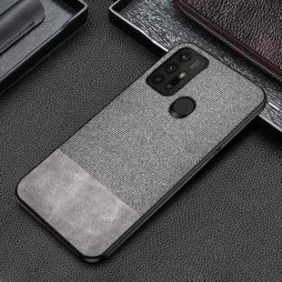 For Motorola Moto G30 Shockproof Splicing PU + Cloth Protective Case(Stitching Grey)