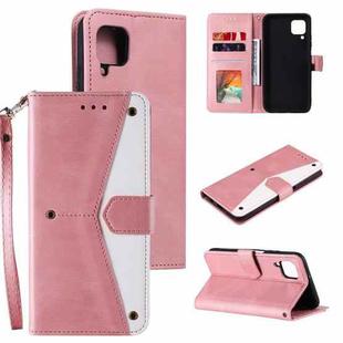 For Samsung Galaxy A42 5G Stitching Calf Texture Horizontal Flip Leather Case with Holder & Card Slots & Wallet(Rose Gold)