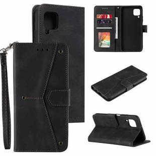 For Samsung Galaxy A42 5G Stitching Calf Texture Horizontal Flip Leather Case with Holder & Card Slots & Wallet(Black)