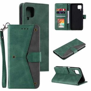 For Samsung Galaxy A42 5G Stitching Calf Texture Horizontal Flip Leather Case with Holder & Card Slots & Wallet(Green)