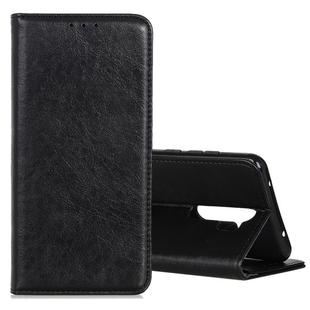 For OPPO A9 (2020) Magnetic Retro Crazy Horse Texture Horizontal Flip Leather Case with Holder & Card Slots(Black)