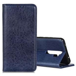 For OPPO A9 (2020) Magnetic Retro Crazy Horse Texture Horizontal Flip Leather Case with Holder & Card Slots(Blue)