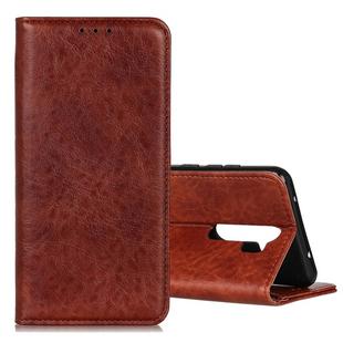 For OPPO A9 (2020) Magnetic Retro Crazy Horse Texture Horizontal Flip Leather Case with Holder & Card Slots(Brown)