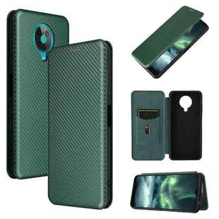 For Nokia 6.3 Carbon Fiber Texture Horizontal Flip TPU + PC + PU Leather Case with Card Slot(Green)