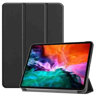 For iPad Pro 12.9 2022 / 2021 Custer Texture Horizontal Flip PU Leather Tablet Case with Three-folding Holder & Sleep / Wake-up Function(Black)