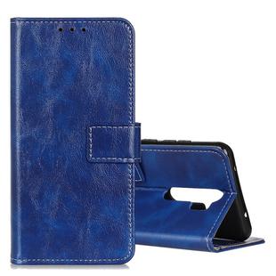 For OPPO A9 (2020) Retro Crazy Horse Texture Horizontal Flip Leather Case with Holder & Card Slots & Photo Frame & Wallet(Blue)