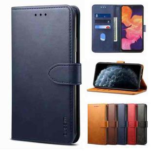 For Samsung Galaxy A12 5G GUSSIM Business Style Horizontal Flip Leather Case with Holder & Card Slots & Wallet(Blue)