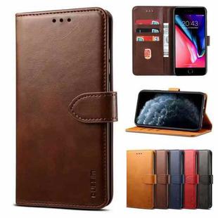 For Samsung Galaxy A42 5G GUSSIM Business Style Horizontal Flip Leather Case with Holder & Card Slots & Wallet(Brown)