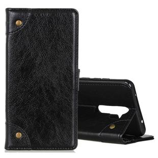 For OPPO A9 (2020) Copper Buckle Nappa Texture Horizontal Flip Leather Case with Holder & Card Slots & Wallet(Black)