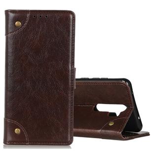 For OPPO A9 (2020) Copper Buckle Nappa Texture Horizontal Flip Leather Case with Holder & Card Slots & Wallet(Coffee)