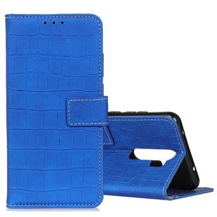 For OPPO A9 (2020) Crocodile Texture Horizontal Flip Leather Case with Holder & Wallet & Card Slots & Photo Frame(Blue)