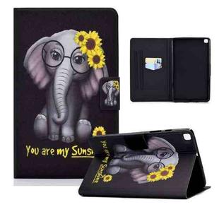 For Samsung Galaxy Tab S6 Lite P610 / P615 Colored Drawing Horizontal Flip Leather Case with Holder & Card Slots & Sleep / Wake-up Function(Chrysanthemum Elephant)