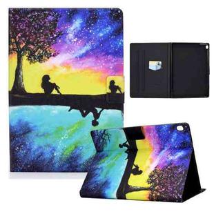 For Lenovo Tab M10 Colored Drawing Horizontal Flip Leather Case with Holder & Card Slots & Sleep / Wake-up Function(Starry Sky Reflection)