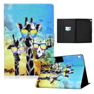 For Lenovo Tab M10 Colored Drawing Horizontal Flip Leather Case with Holder & Card Slots & Sleep / Wake-up Function(Spectacled Deer)