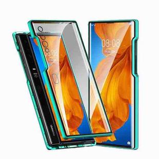 For Huawei Mate Xs Ultra Slim Double Sides Magnetic Adsorption Angular Frame Tempered Glass Magnet Flip Case(Green)