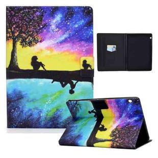 For Huawei MediaPad T3 10 Electric Pressed TPU Colored Drawing Horizontal Flip Leather Case with Holder & Pen Slot(Starry Sky Reflection)