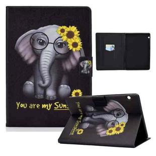 For Huawei MediaPad T5 10 Electric Pressed TPU Colored Drawing Horizontal Flip Leather Case with Holder & Pen Slot(Chrysanthemum Elephant)