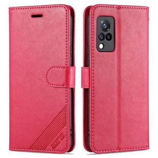 For vivo S9 AZNS Sheepskin Texture Horizontal Flip Leather Case with Holder & Card Slots & Wallet(Red)