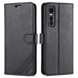 For vivo s7e AZNS Sheepskin Texture Horizontal Flip Leather Case with Holder & Card Slots & Wallet(Black)