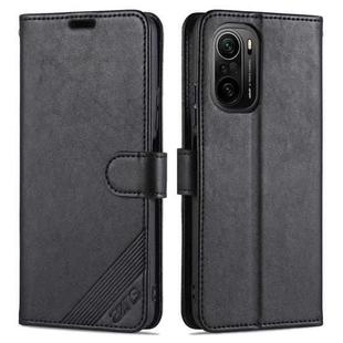 For Xiaomi Redmi K40 Pro AZNS Sheepskin Texture Horizontal Flip Leather Case with Holder & Card Slots & Wallet(Black)