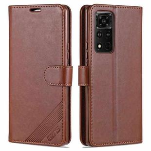 For Honor V40 5G AZNS Sheepskin Texture Horizontal Flip Leather Case with Holder & Card Slots & Wallet(Brown)