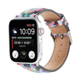 Marble Ethnic Style Printed Leather Watch Band For Apple Watch Series 8&7 41mm / SE 2&6&SE&5&4 40mm / 3&2&1 38mm(Print Digital)
