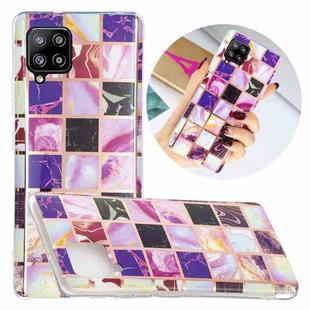For Samsung Galaxy A42 5G Flat Plating Splicing Gilding Protective Case(Square Color Matching)
