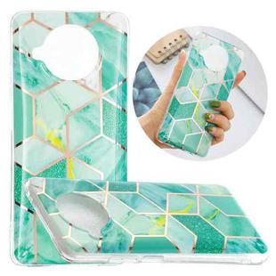 For Xiaomi Mi 10T Lite 5G Flat Plating Splicing Gilding Protective Case(Green Glitter Color Matching)