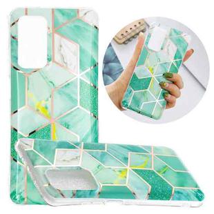 For Xiaomi Mi 10T Pro 5G Flat Plating Splicing Gilding Protective Case(Green Glitter Color Matching)