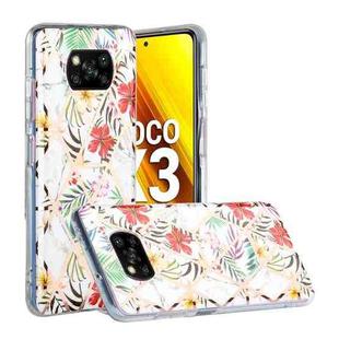 For Xiaomi Poco X3 Flat Plating Splicing Gilding Protective Case(Tropical Rainforest Color Matching)